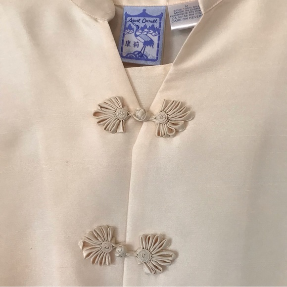 APRIL CORNELL | Vintage 100% Silk Peach Sheath MIDI Dress w/ Jacket Size M EUC - Picture 7 of 16